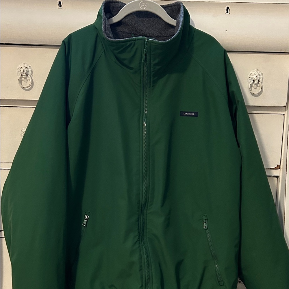 L.L. Bean Men's Forest Green Warm Up Jacket